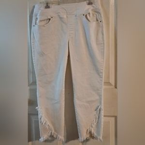 Belle White Tulip Hem Crop Pant